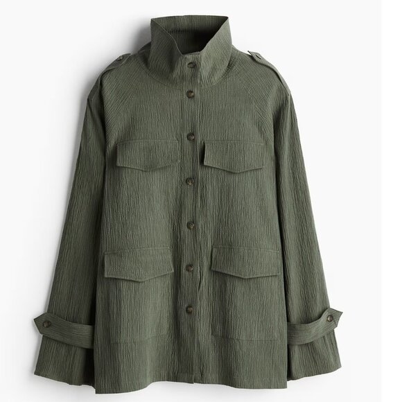 H&M TEXTURED WEAVE UTILITY SHIRT AND CARGO PANTS  SIZE XS shirt and US 2 pants - Picture 1 of 8